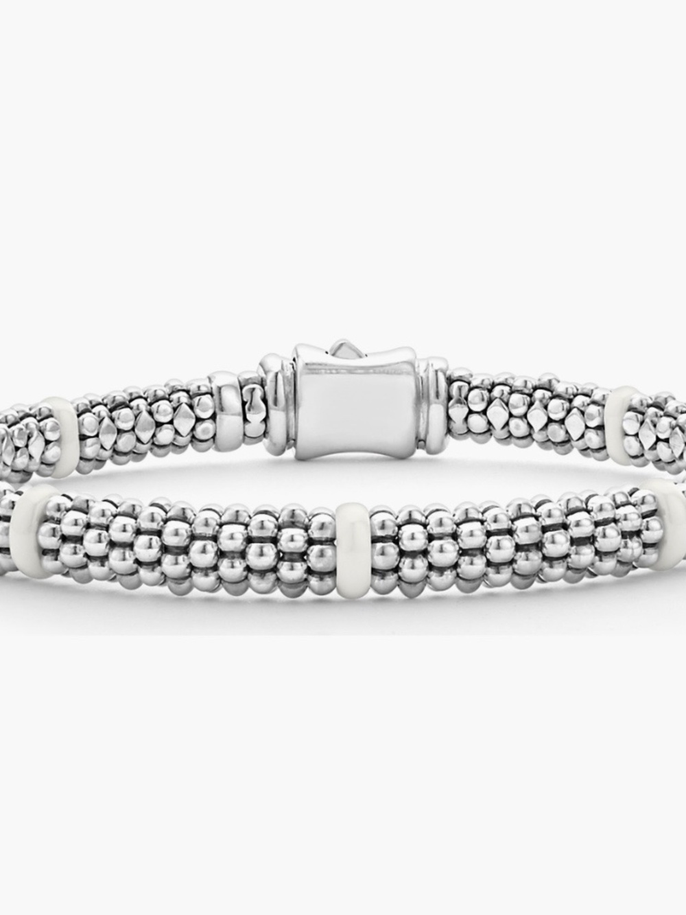 Lagos White Caviar Ceramic Station Bracelet
